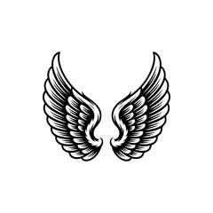 Obraz premium Vintage wings isolated on white background. Design elements for logo, label, emblem, sign, brand mark. Vector illustration.
