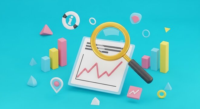 A magnifying glass focuses on a wooden cube with 01 as a collection of binary code blocks is scattered nearby