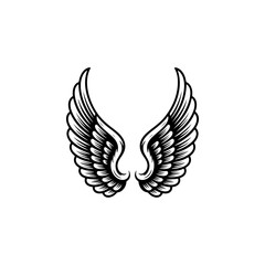 Vintage wings isolated on white background. Design elements for logo, label, emblem, sign, brand mark. Vector illustration.