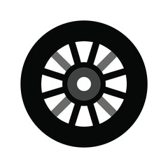 Obraz premium Wheel With Tire Treads In Vector Style On White