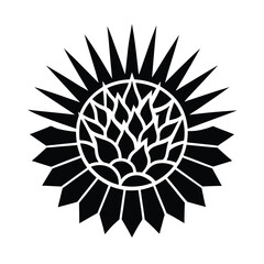 Sunrise Hued Coral Bean Burst Stained Glass Panel