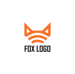 Abstract Fox Head Logo Design with Geometric Lines