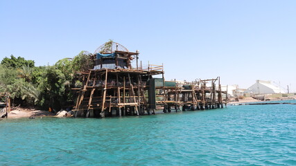 Old shipwreck on the Red Sea in Eylat, Israel.