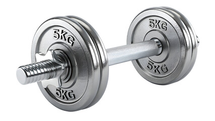 Naklejka premium gym iron dumbbell , 5kg weight dumbbell isolated on transparent background