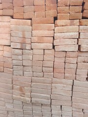Fototapeta premium Red bricks arranged neatly
