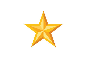 Obraz premium Star Icon In Glowing Gold Vector On White
