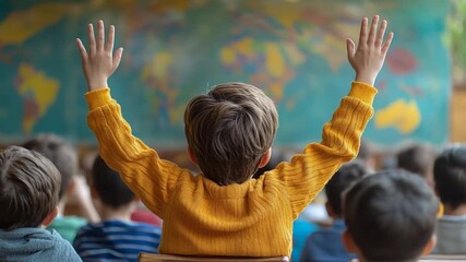 group of children playing with hands