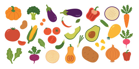 Fresh and Colorful: Vibrant Vegetable Collection for Healthy Eating and Garden Inspiration