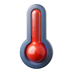 Hot Thermometer 3d rendered, isolated on transparent background