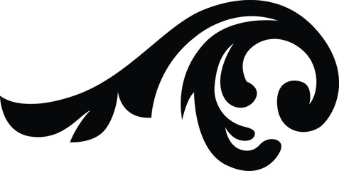 Antique Baroque Floral Scroll Ornament Engraved Border