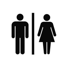 Classic male and female restroom sign icons