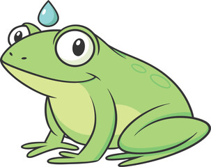 Realistic Frog Clipart Illustration for Nature and Wildlife Projects. Cute Green Frog Clipart Artwork for Educational and Kids Designs. Detailed Frog Clipart Drawing for Botanical and Outdoor Themes
