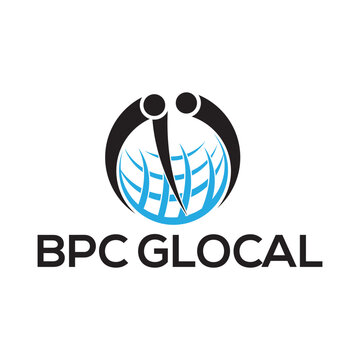 The **BPC Globcal logo** features bold, modern typography with a globe-inspired element, symbolizing global collaboration, connectivity, and innovation for a forward-thinking international brand ident