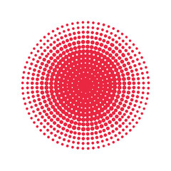 Dotted Halftone Circle Isolated On White Background