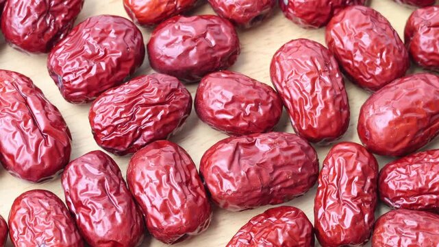 Natural sweet dried jujube background. Healthy fruit