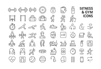 PrintFitness and Gym Icons Set