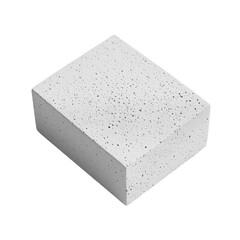 Lightweight aerated concrete block isolated on transparent background