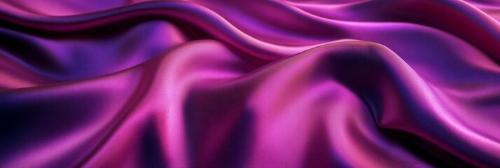 Obraz premium Elegant flowing fabric with a purple gradient, soft and smooth texture suitable for fashion, textile or decor design background