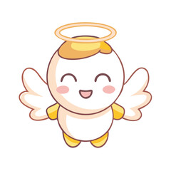 Cute angel character with a joyful expression.