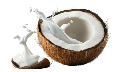 coconut on white background