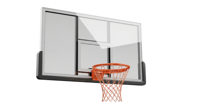 Basketball hoop and backboard isolated PNG with Transparent Background