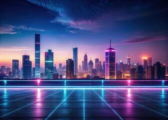 Distant cityscape at dusk