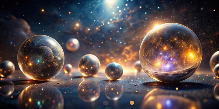 Glittering Orbals on Dark Canvas