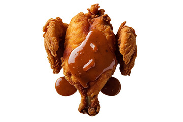 Modern minimalist white dessert with dripping sauce and a swirl.