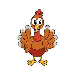 Creative Vector Style Turkey on White Background