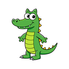 Creative Vector Style Crocodile on White Background