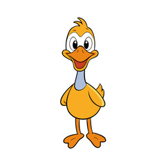 Creative Vector Style Duck on White Background