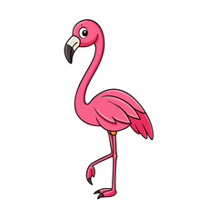 Creative Vector Style Flamingo on White Background