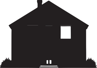 House outline shape in silhouette white background.