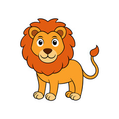 Creative Vector Style Lion on White Background