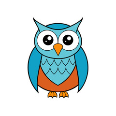 Creative Vector Style Owl on White Background