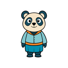 Creative Vector Style Panda on White Background