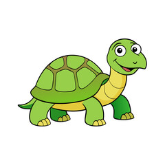 Creative Vector Style Tortoise on White Background