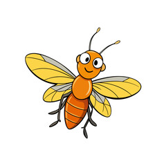 Creative Vector Style Firefly on White Background