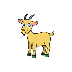 Creative Vector Style Goat on White Background