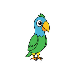 Creative Vector Style Parakeet on White Background