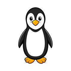 Creative Vector Style Penguin on White Background
