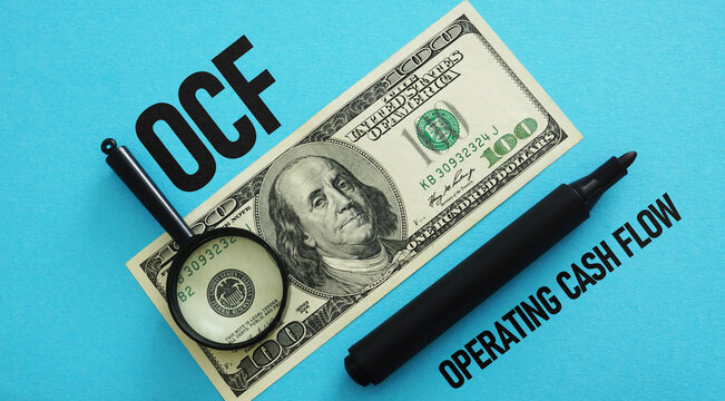 Operating Cash Flow OCF is shown using the text as business concept