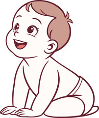 Realistic Baby Clipart Illustration for Nursery and Parenting Designs. Adorable Baby Clipart Artwork for Children and Family Projects. Cute Baby Clipart Drawing Perfect for Kids and Educational Use