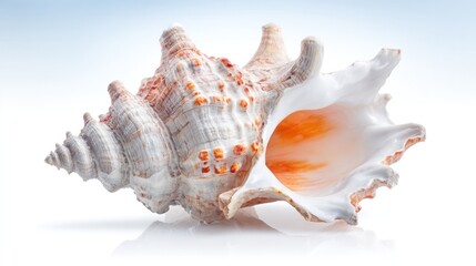 Obraz premium Shells: A detailed macro shot of a shell, displaying nature's intricate design and the shell's delicate beauty.