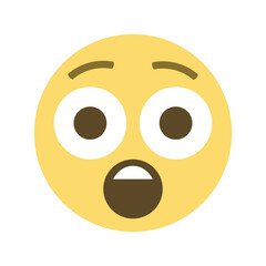 Yellow emoji face with wide eyes and an open mouth expressing shock or surprise and concern shown