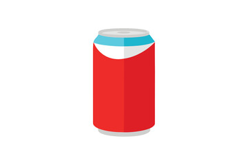 Cola Can In Modern Flat Vector Art On White