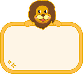 Cute lion label name