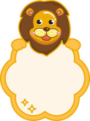 Cute lion label name