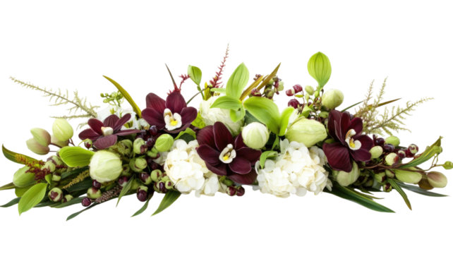 Title: Elegant Floral Arrangement Isolated on Clean White Background for Decorative and Design Use