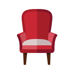 Obraz premium Chair With Cushion Seat And Backrest Vector On White